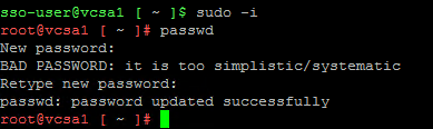 Use the passwd command to reset the root password