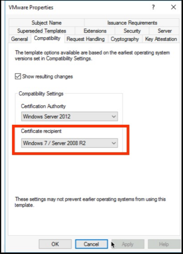 Windows Server 2012 Enterprise in VMware properties