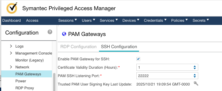 Error when trying to use PAM SSH Gateway : Permission denied